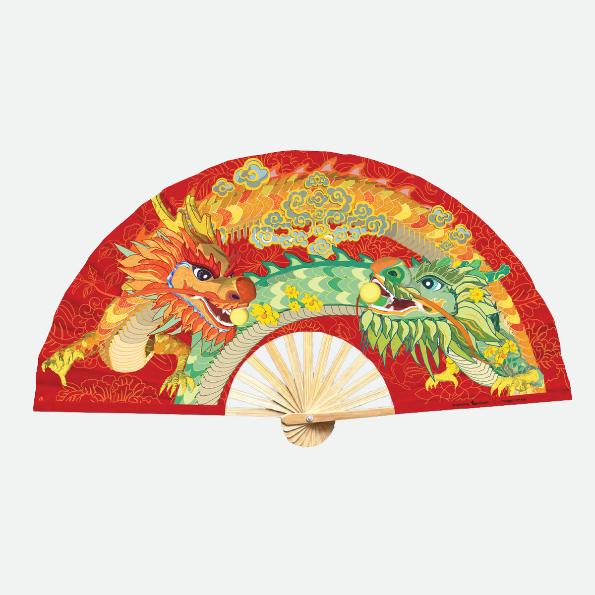 Fabric Folding Fan - Song Long
