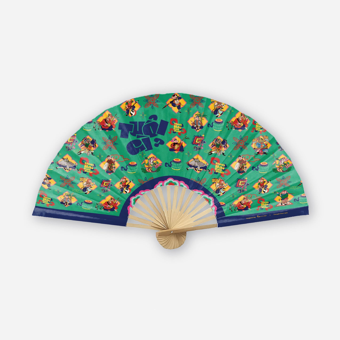 Fabric Folding Fan - Ky Hoi Village 03